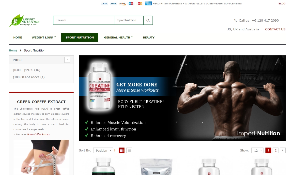 nutrition supplements website
